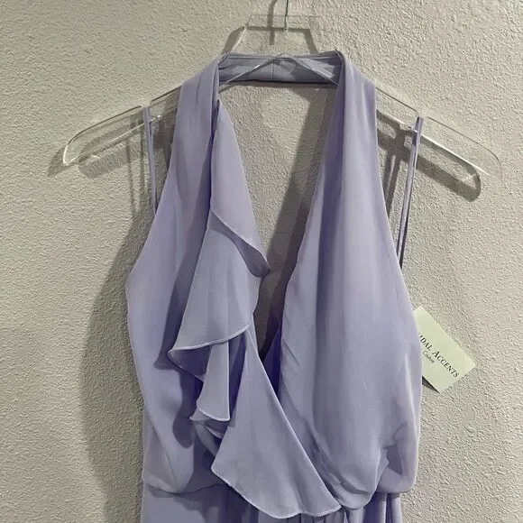 Nouvelle Lilac Style N317 Ruffle Accent Short Dress Sz S - Picture 4 of 6
